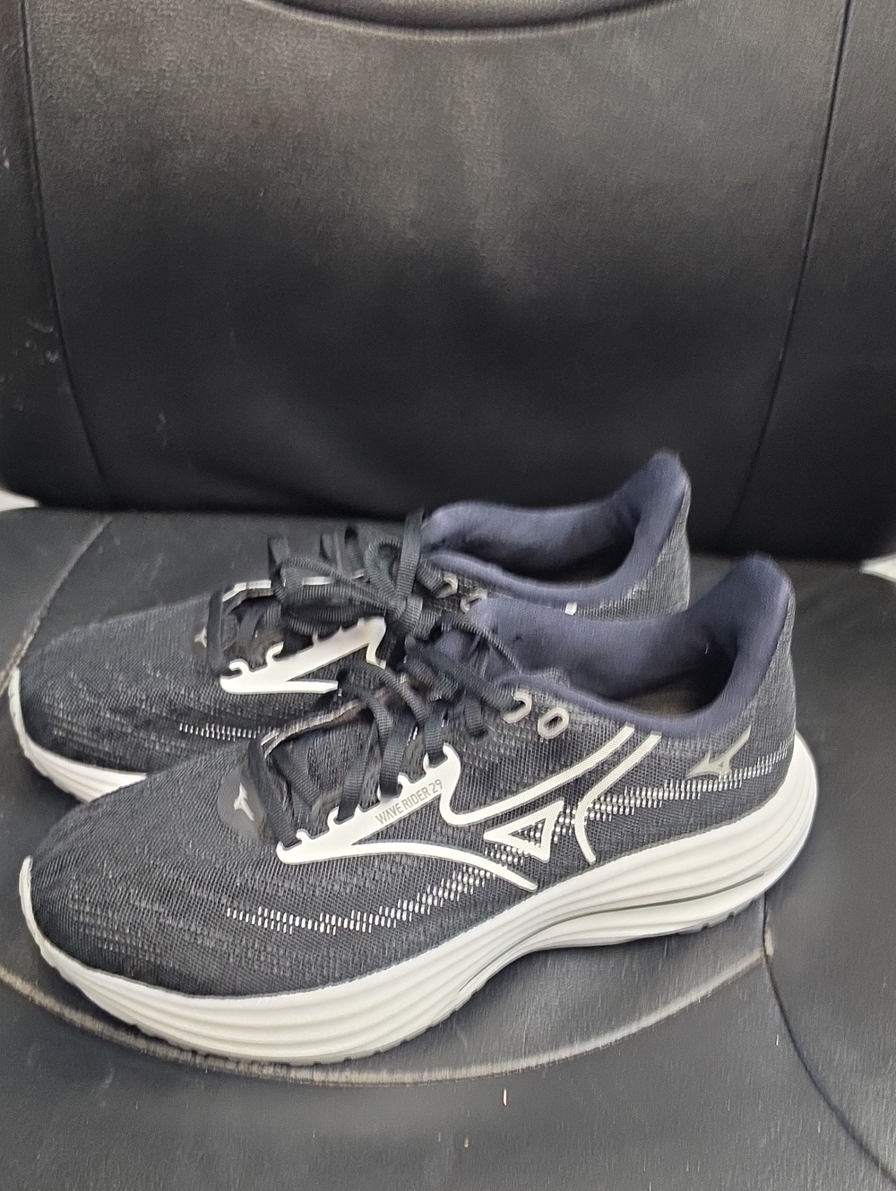 Mizuno Men's Navy and White Athletic Running Shoes
